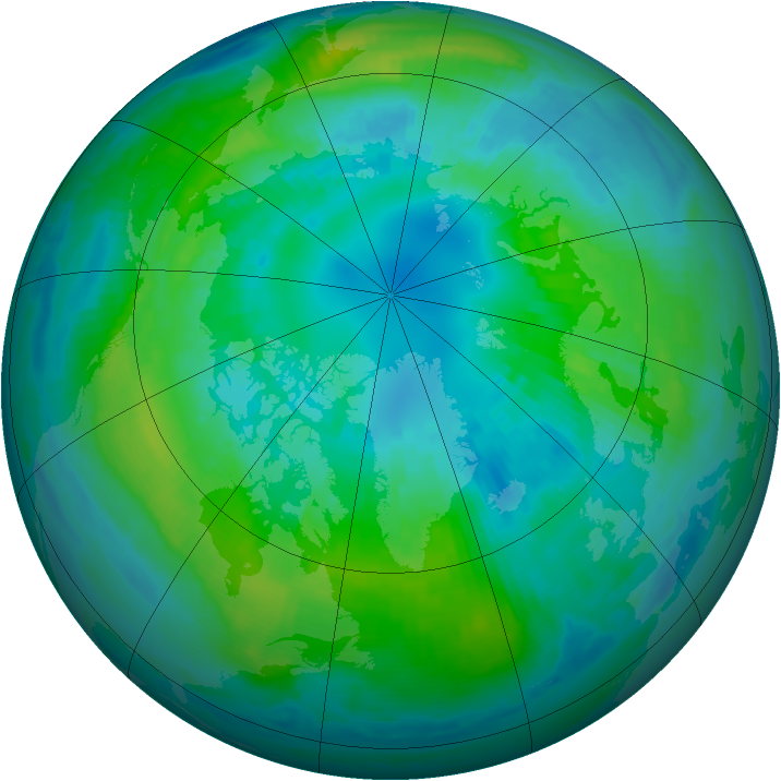 Arctic ozone map for 14 October 1999